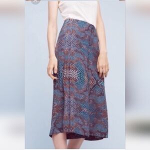 By Anthropologie The Essential Culotte Sz 6 Green Snake Print